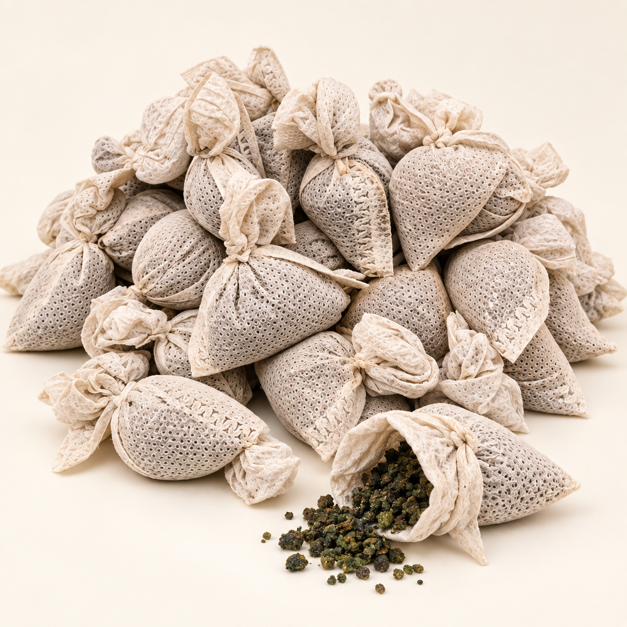 Open Premium Granulated Lubao sachet showing the botanical blend