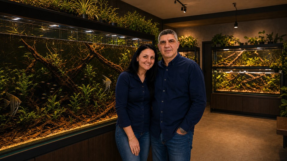 The mature botanical aquarium after around two years of operation