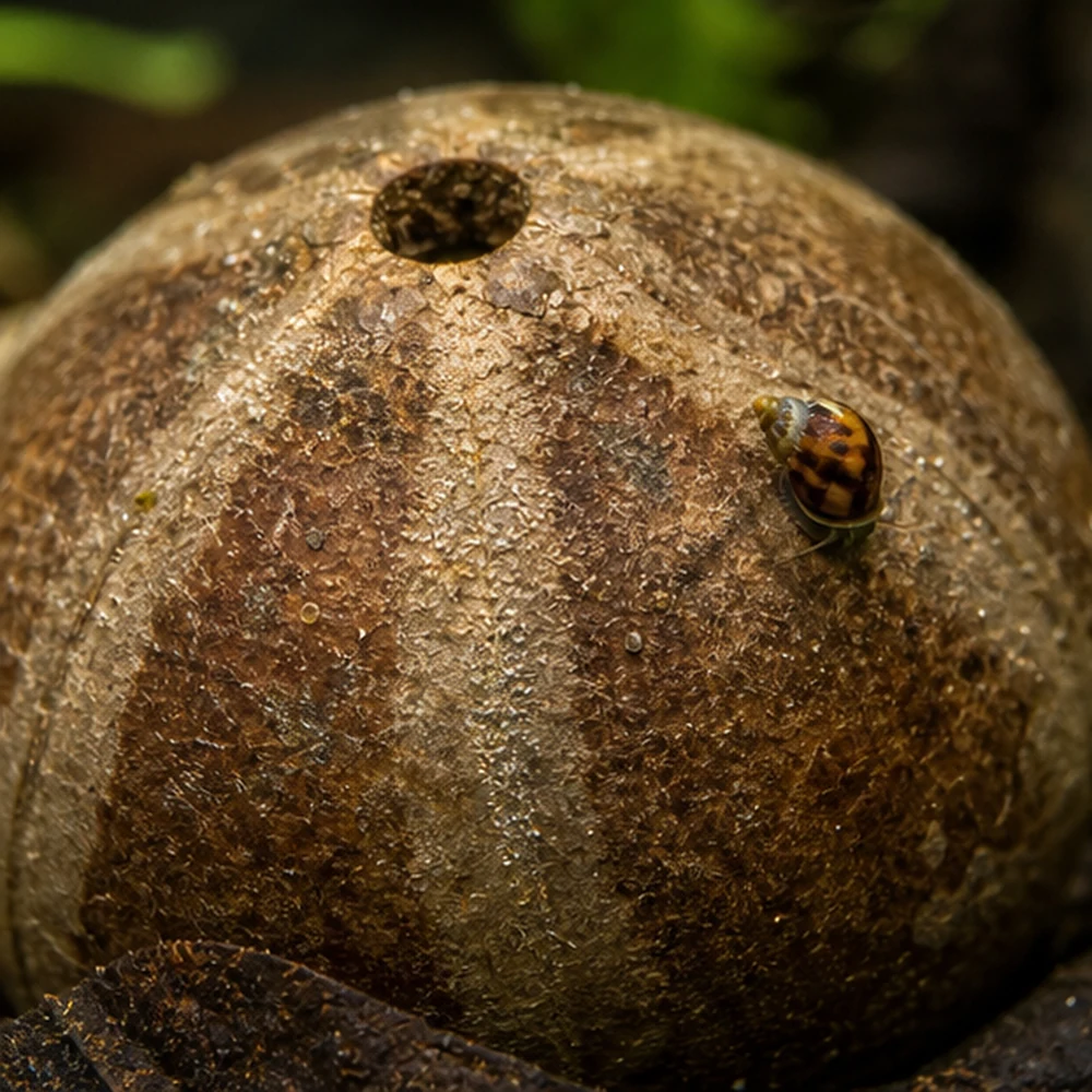 Bellani Pumpkin Pod - Natural Seed Pod illustrative habitat scene - texture detail