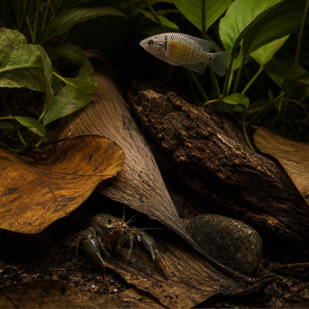 Palmyrah Male Sheath illustrative context scene - crayfish cover