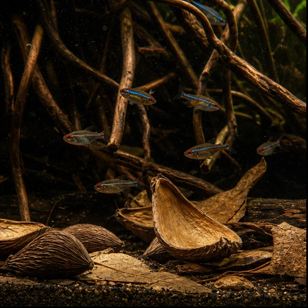 Dregea Pods illustrative aquarium habitat look sample - roots and pods