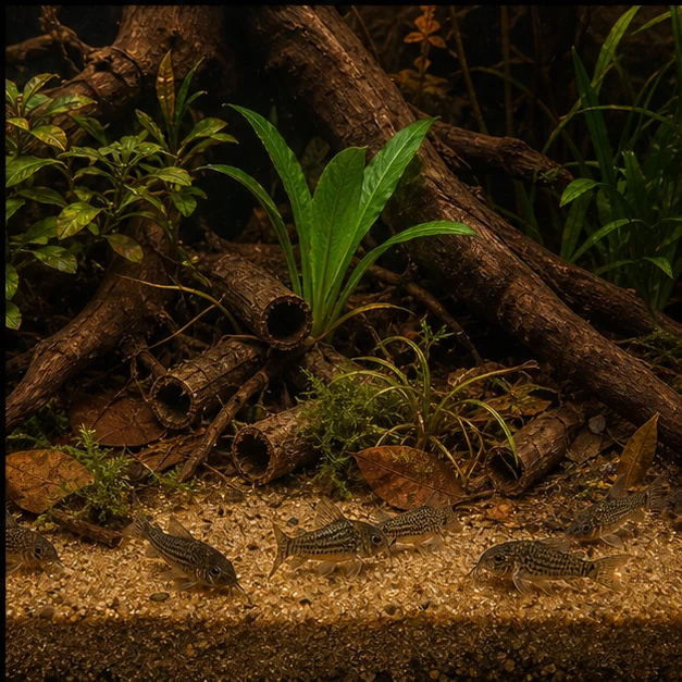 Musa Stem illustrative aquarium habitat look sample - planted floor