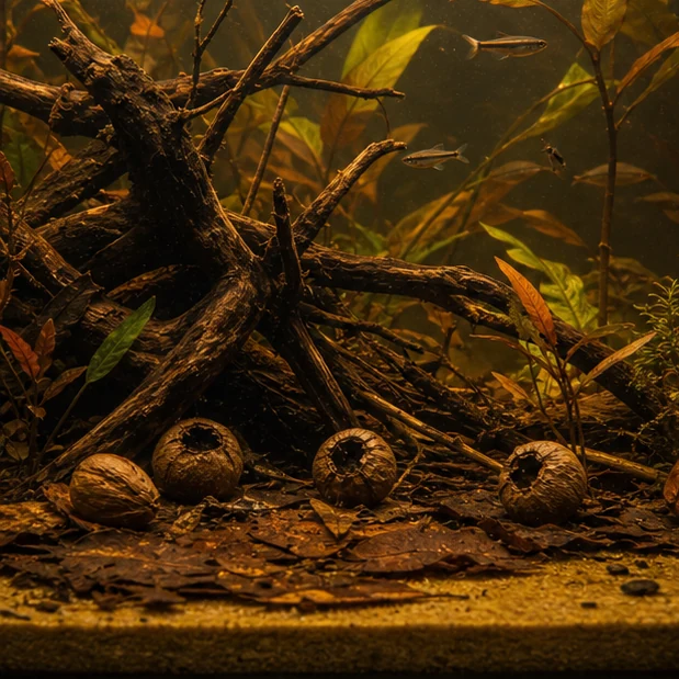 Baby Coconut Head Pods – Natural Botanical Pods illustrative aquarium mood