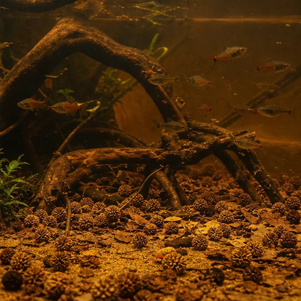 Casuarina Cones – Aquarium Botanicals illustrative aquarium mood