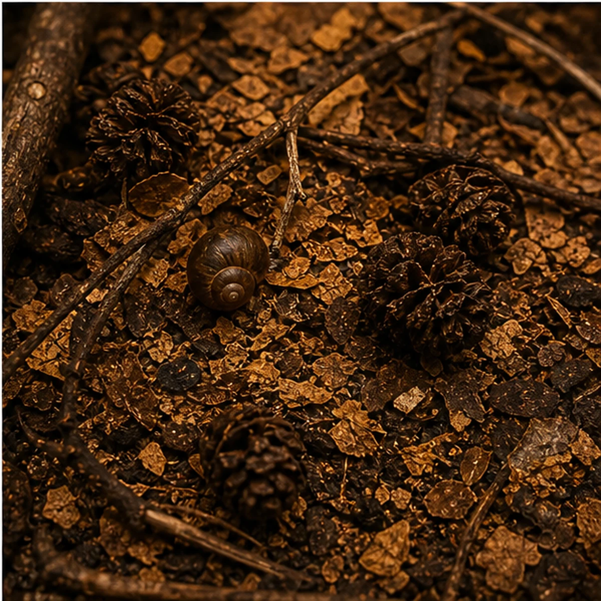 Crushed Catappa Leaves - Indian Almond Leaf Pieces illustrative detail view scene