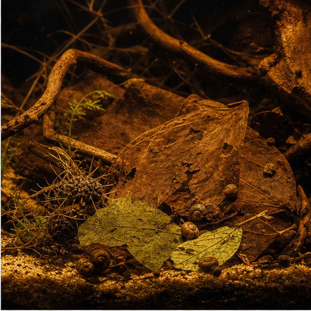 Snail Leaf Buffet Pack - 30-80L illustrative grazing surface scene