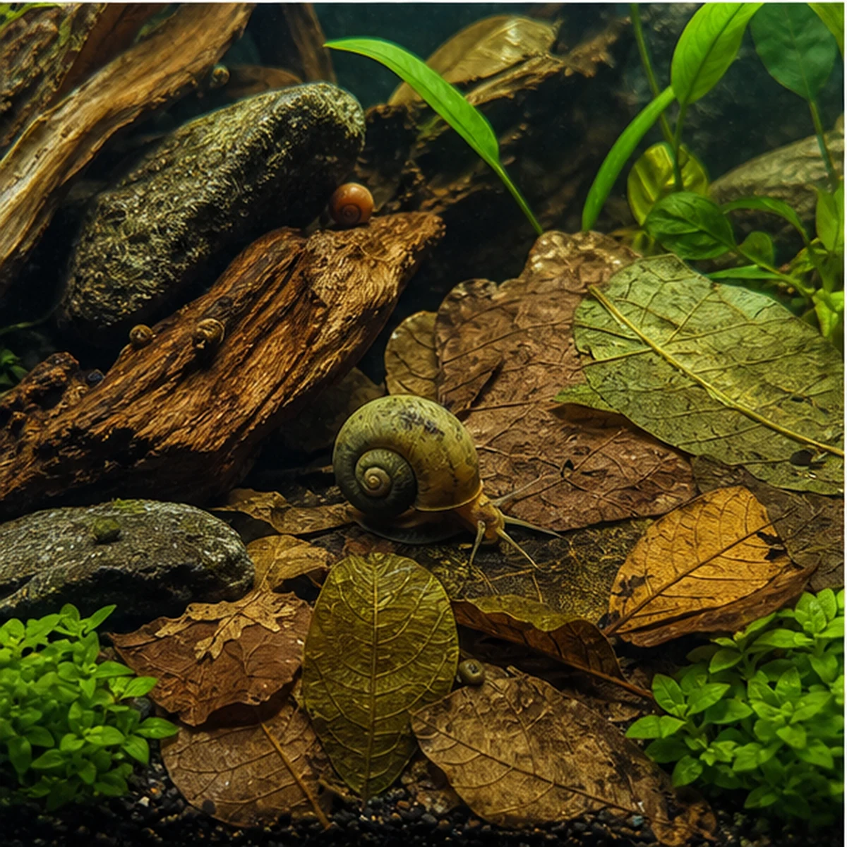 Snail Leaf Buffet Pack - 30-80L illustrative natural placement scene