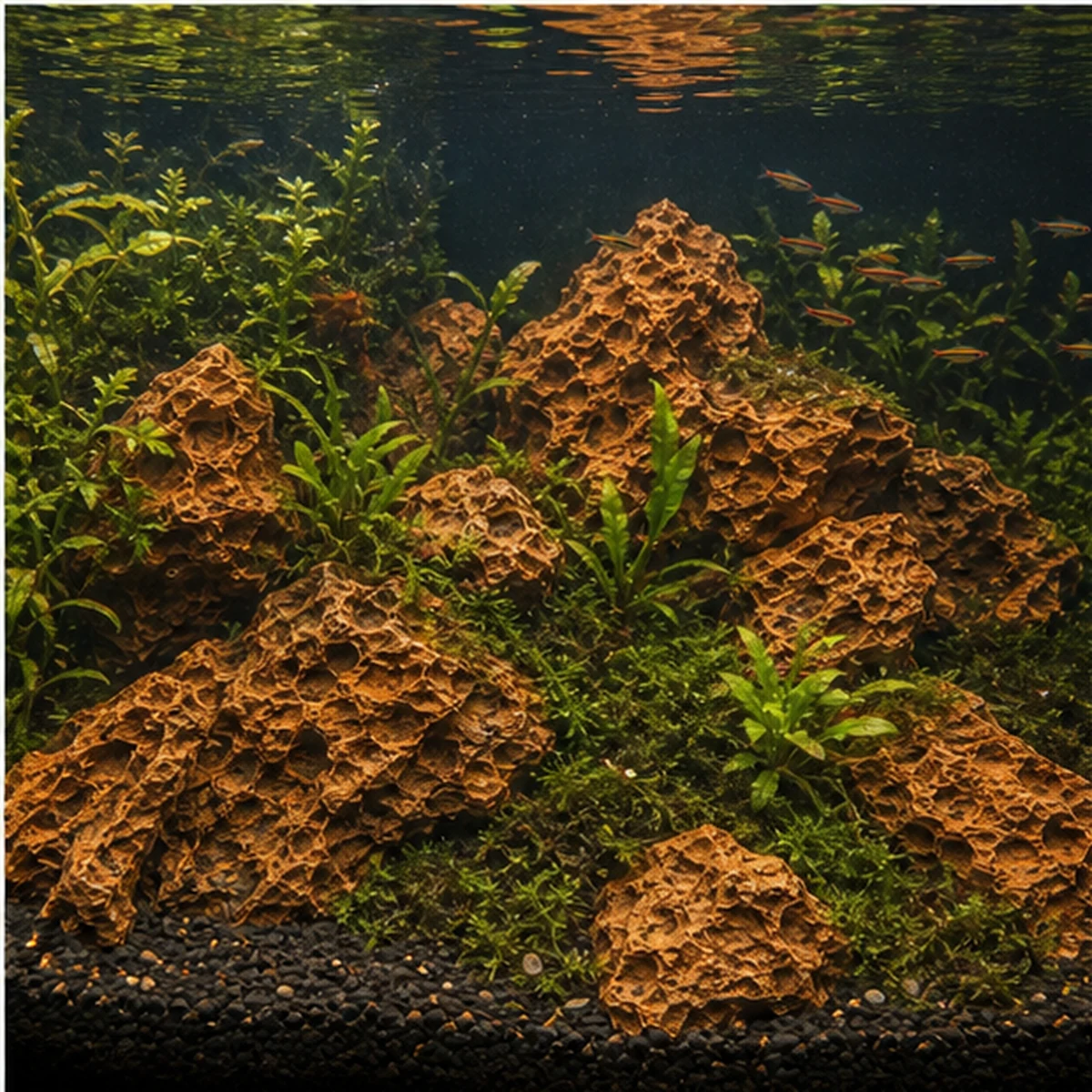 Maple Leaf Rock Aquascaping Stone: RUST-ORANGE FOCAL POINT