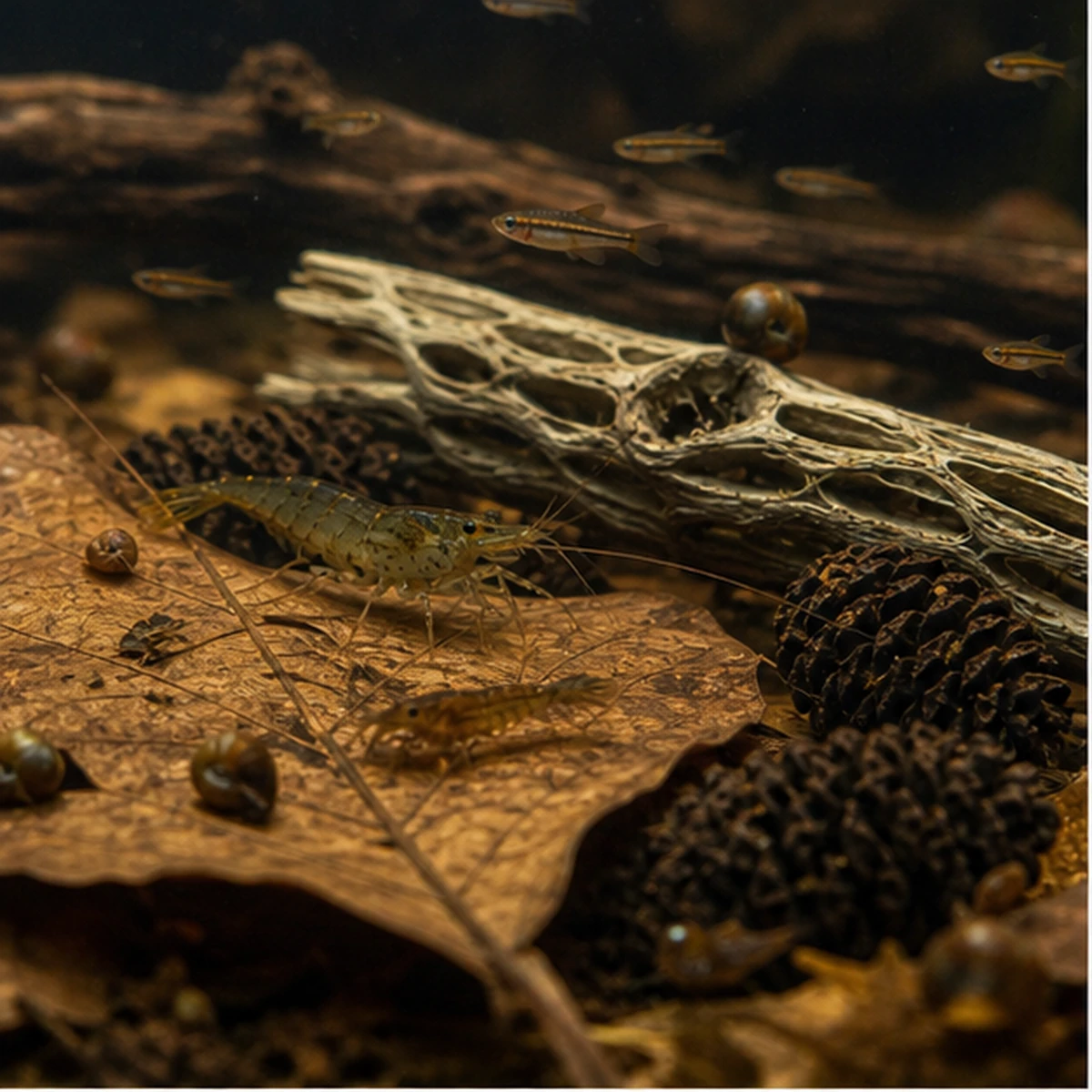 Blackwater Botanical Bundle – Leaf Litter, Cones, Pods & Cholla bundle close-up illustrative scene