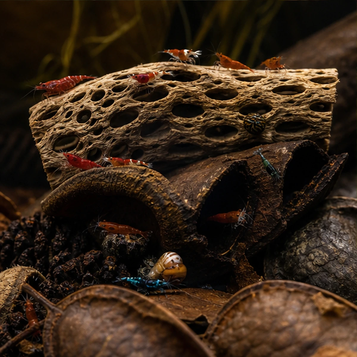 Blackwater Shrimp Bundle – Leaf Litter, Cones, Pods & Cholla community route illustrative scene