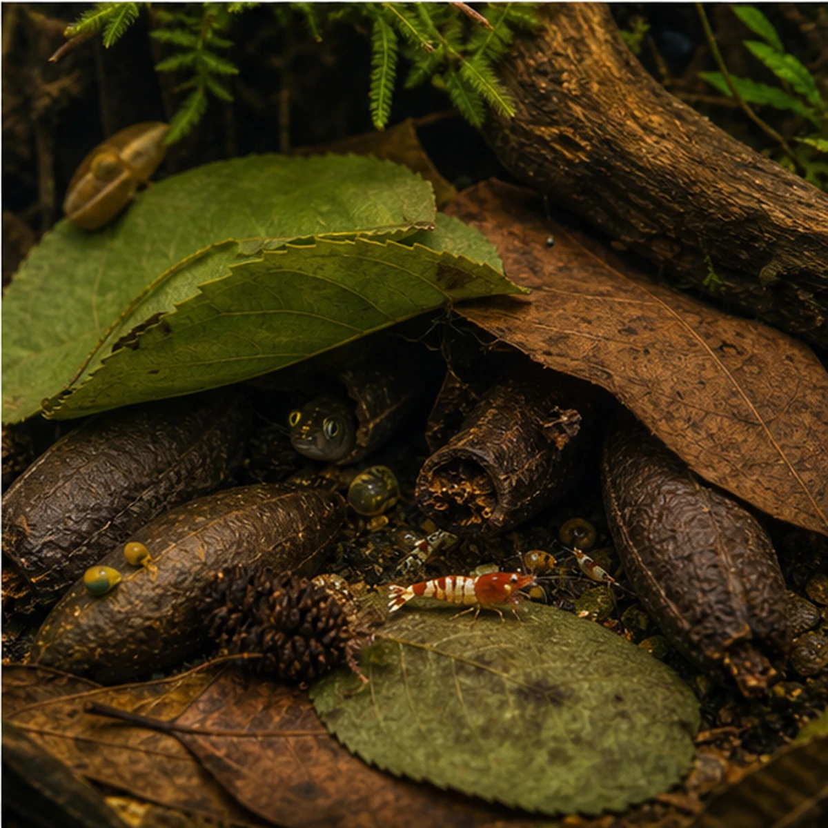 Blackwater Botanical Bundle – Leaf Litter, Cones & Savu Pods packing view illustrative scene
