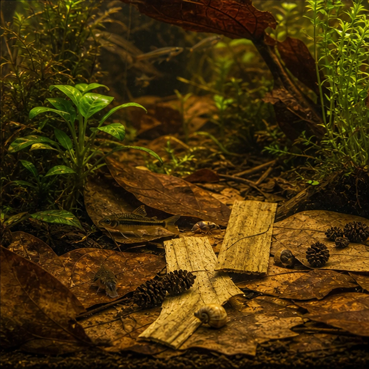 Leaf Litter + Tannins Starter Bundle – Catappa, Banana & Alder Cones Pack packing view illustrative scene