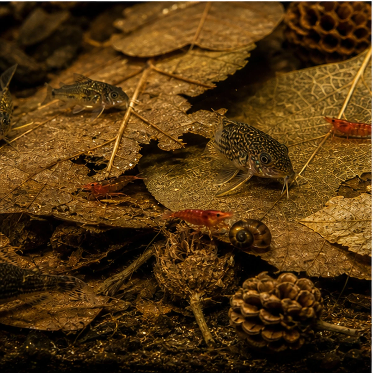Aquarium Botanical Starter Box – Natural Pods, Cones & Leaf Litter community route illustrative scene