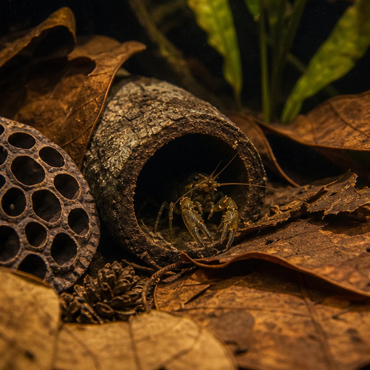 Blackwater Botanical Box – Cones, Leaves, Pods & Catappa Core Mix grazing and detail illustrative product-world scene