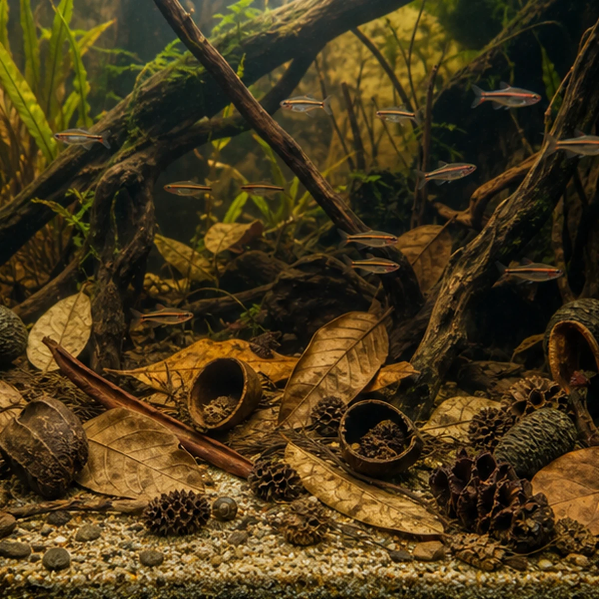 Blackwater Botanical Box – Cones, Leaves, Pods & Texture Mix wide habitat route illustrative product-world scene