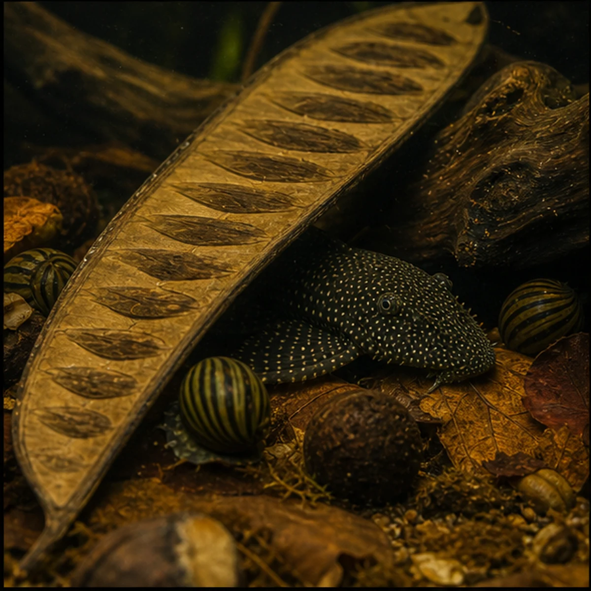 Blackwater Botanical Box – Pods, Leaves, Cones & Large Feature Piece shelter and cover aquascape illustration