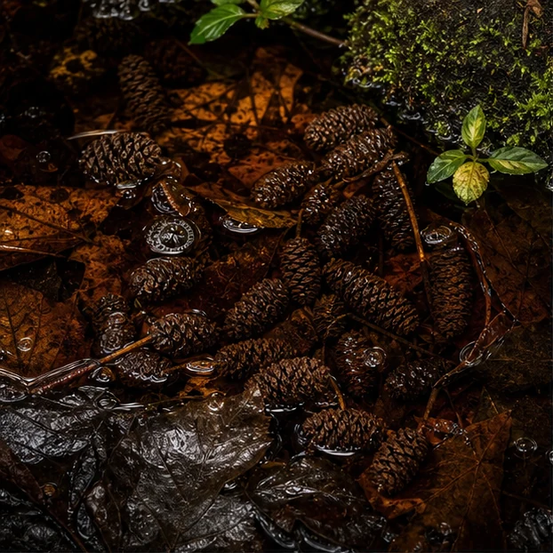 Alder Cones illustrative context scene - cone texture