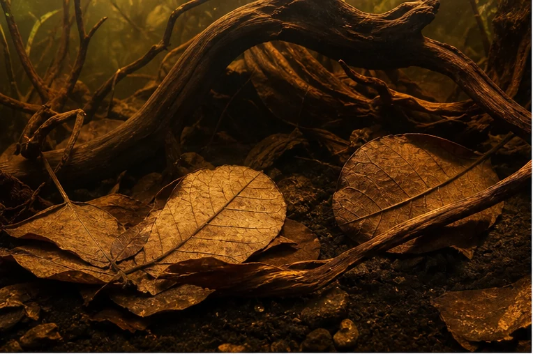 Catappa illustrative context scene - leaf litter context