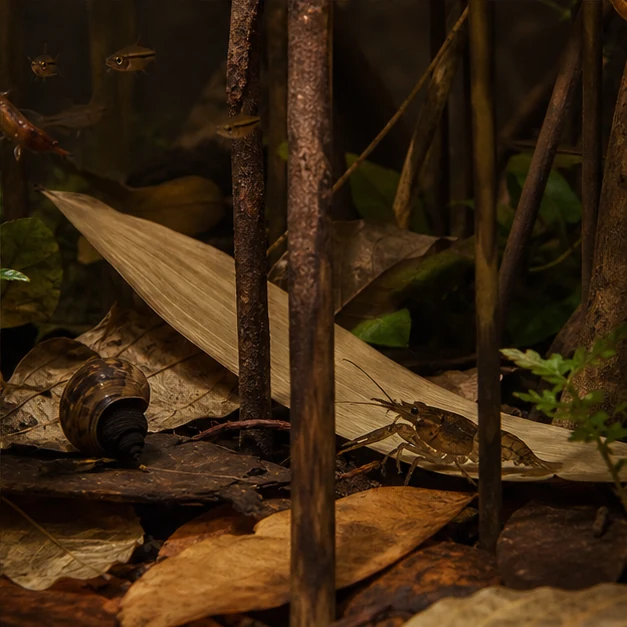 Bamboo Leaves (Bambusa sp.) illustrative habitat scene - shelter context
