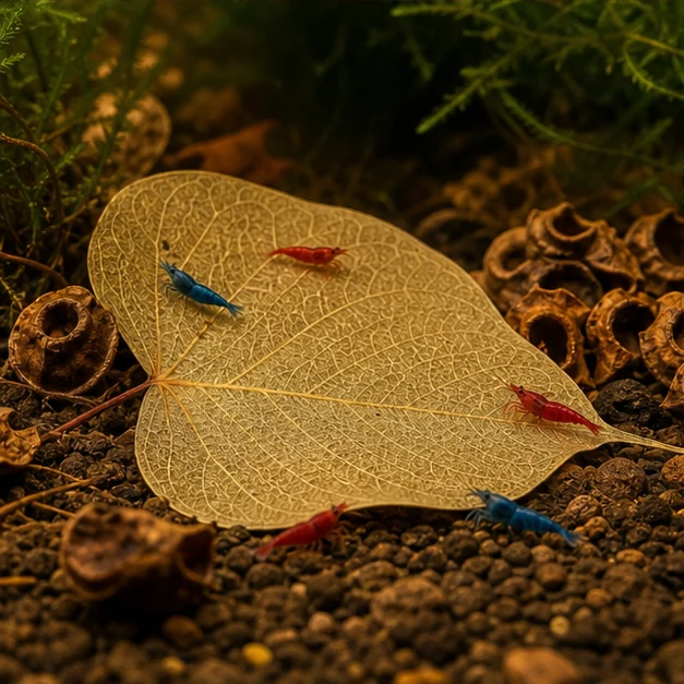 Bodhi Leaves (Ficus religiosa) illustrative habitat scene - grazing detail