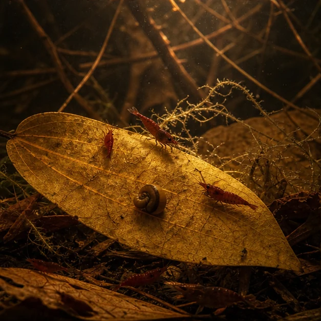 Cinnamon Leaves illustrative habitat scene - grazing detail