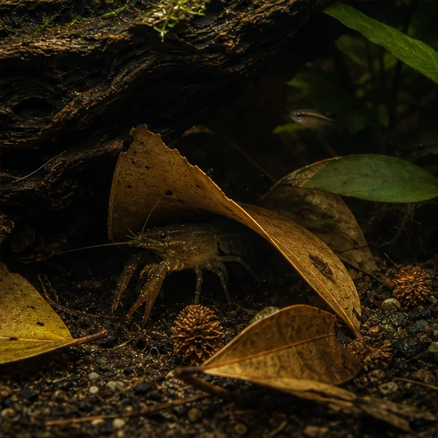 Cinnamon Leaves illustrative habitat scene - shelter context