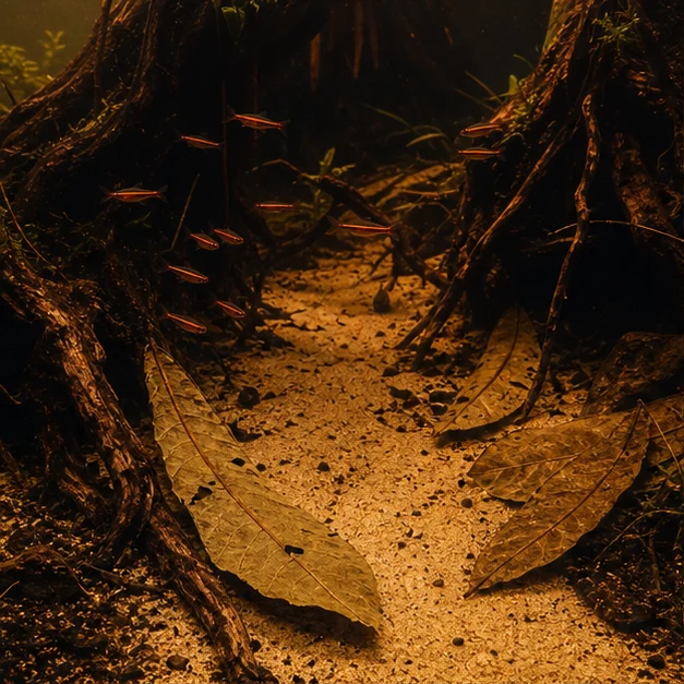 Mango Leaves illustrative habitat scene - habitat floor