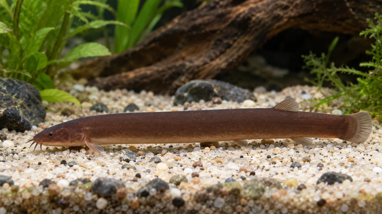 Java Loach showing its identifying shape and markings in a suitable aquarium setting.