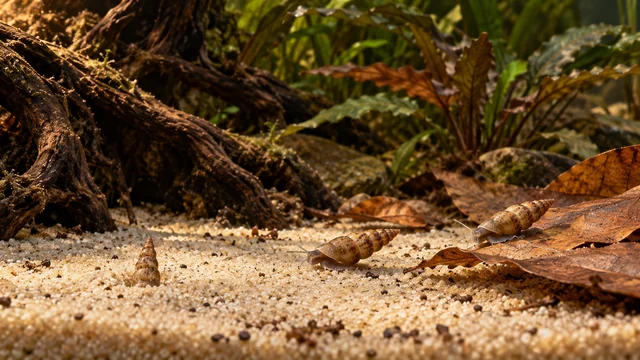 Leaf-Litter and Substrate-Dwelling Snails aquarium arrangement