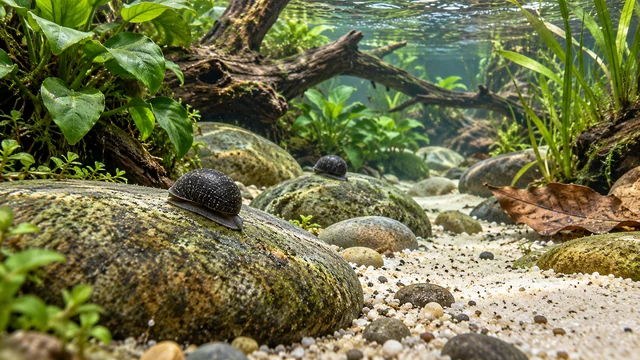 Nerite River Habitat aquarium arrangement