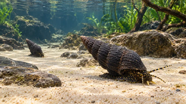 Sulawesi Rabbit Snail Habitat aquarium arrangement
