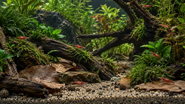 Neocaridina colony habitat arrangement