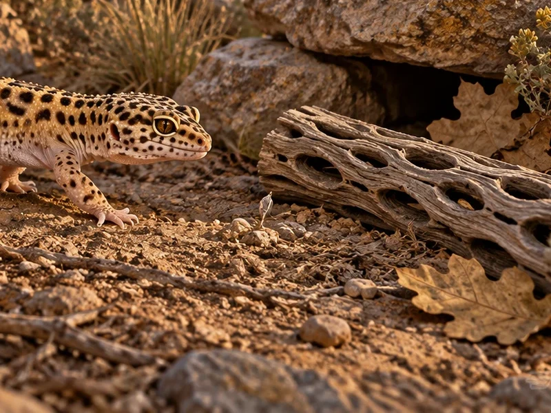 Cholla texture beside a low leopard-gecko ground route