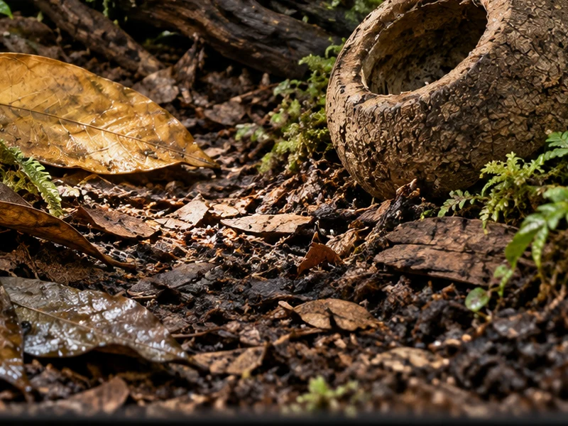 Open substrate route between leaf litter and woody pods